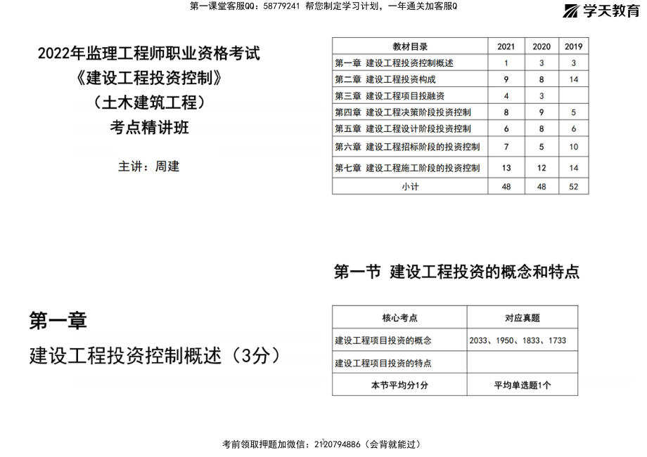 02.2022年监理《投资控制》（土建）考点精讲班【打印】.pdf_第1页