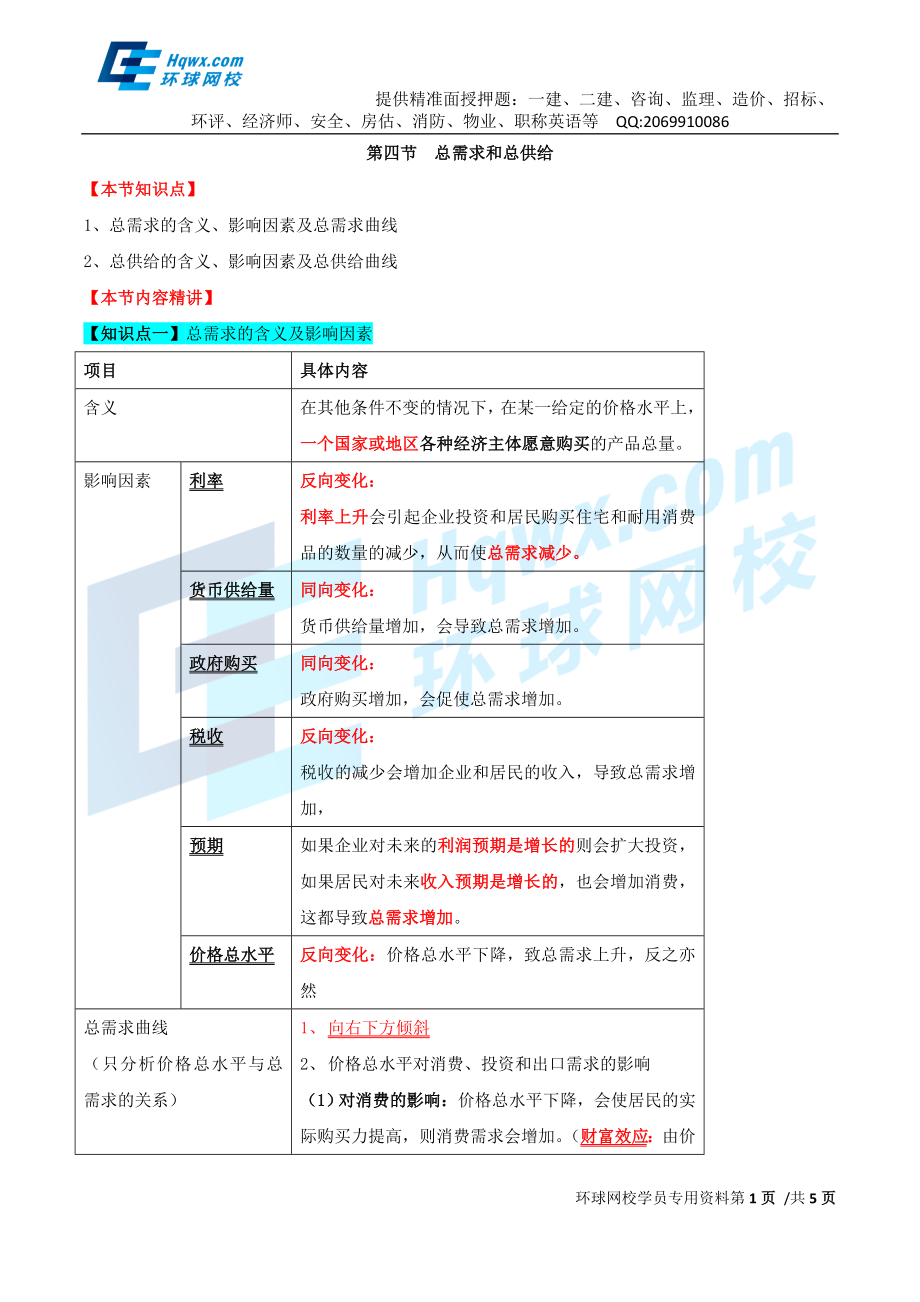 22、第七章国民收入核算和简单的宏观经济模型-第四节-总需求和总供给.doc_第1页