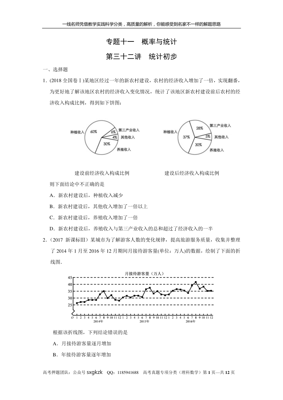 专题十一概率与统计第三十二讲统计初步.pdf_第1页