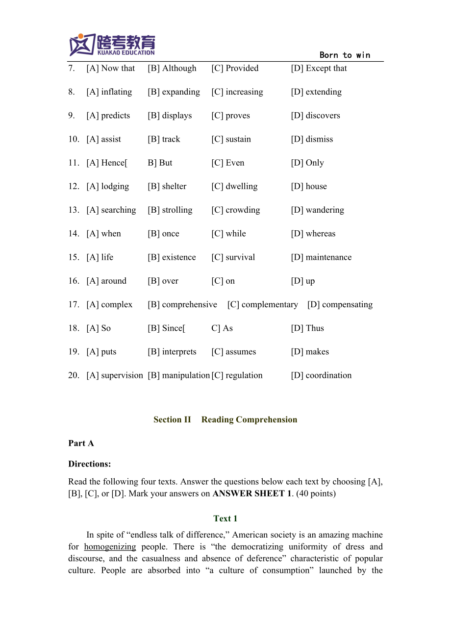 2006年全国硕士研究生入学统一考试英语一试题及解析.doc_第2页