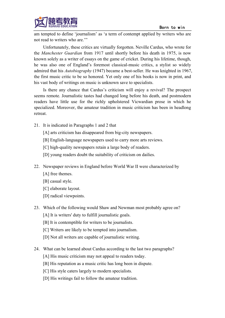 2010年全国硕士研究生入学统一考试英语一试题及解析.doc_第3页