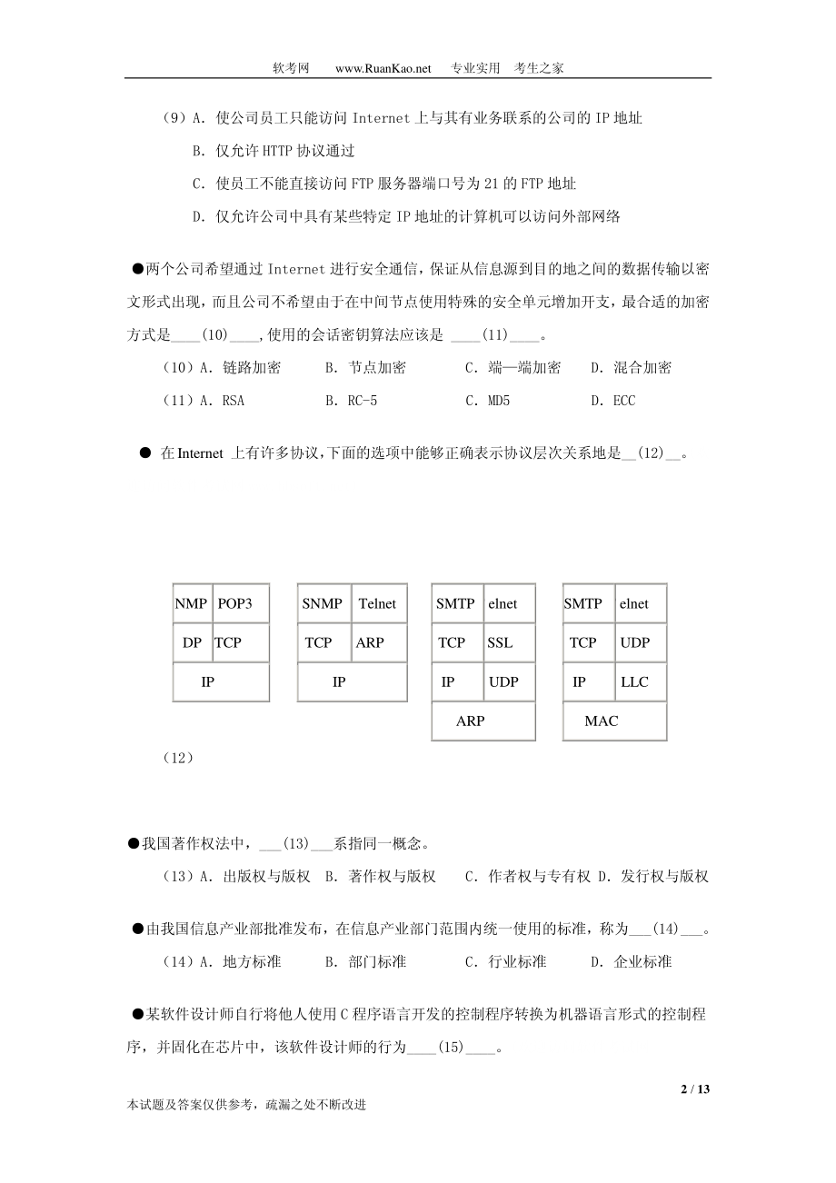 2005年上半年软件评测师上午试题.pdf_第2页