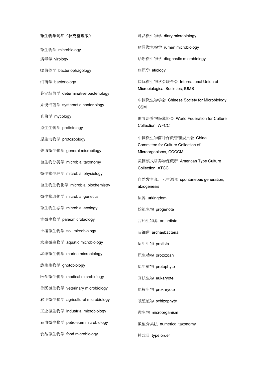 微生物学英语词汇.doc_第1页