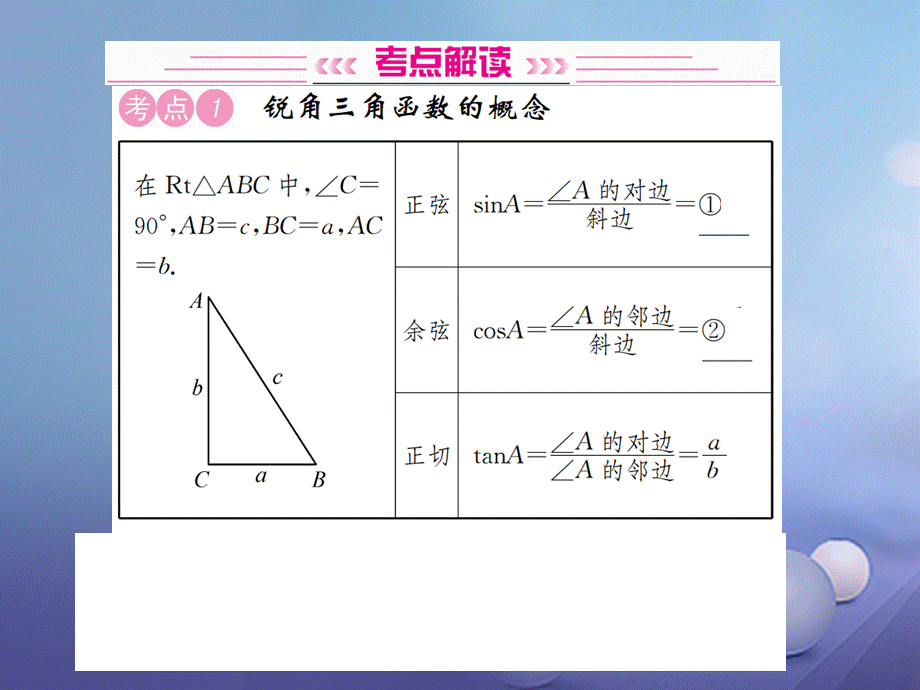 安徽省2017年中考数学考点复习：第18讲-解直角三角形ppt课件（含答案）.ppt_第2页