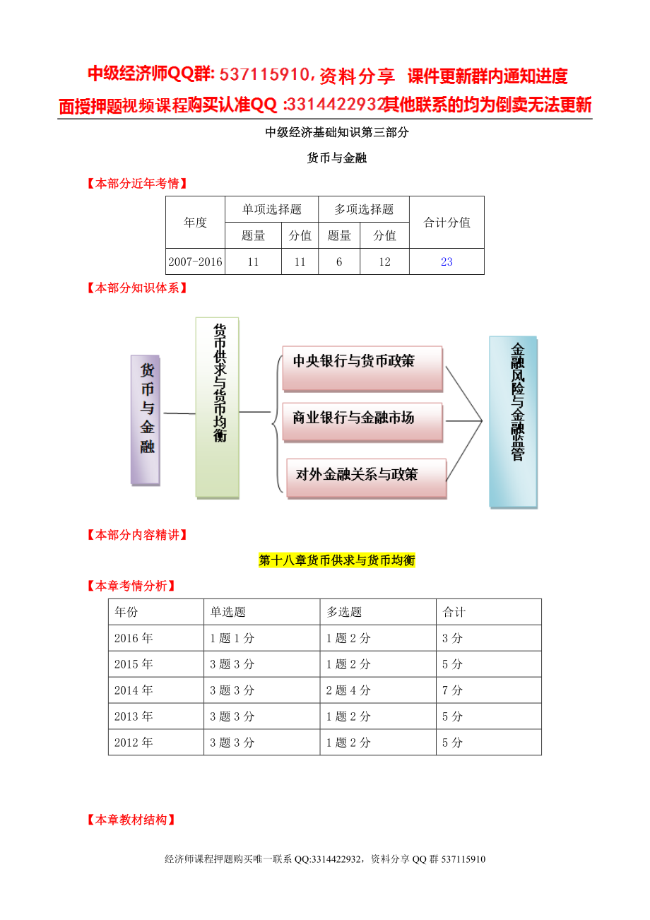 2017中级经济师-经济基础-精讲班-39、第十八章：货币供求与货币均衡-第一节：货币需求与第二节：货币供给（一）.doc_第1页