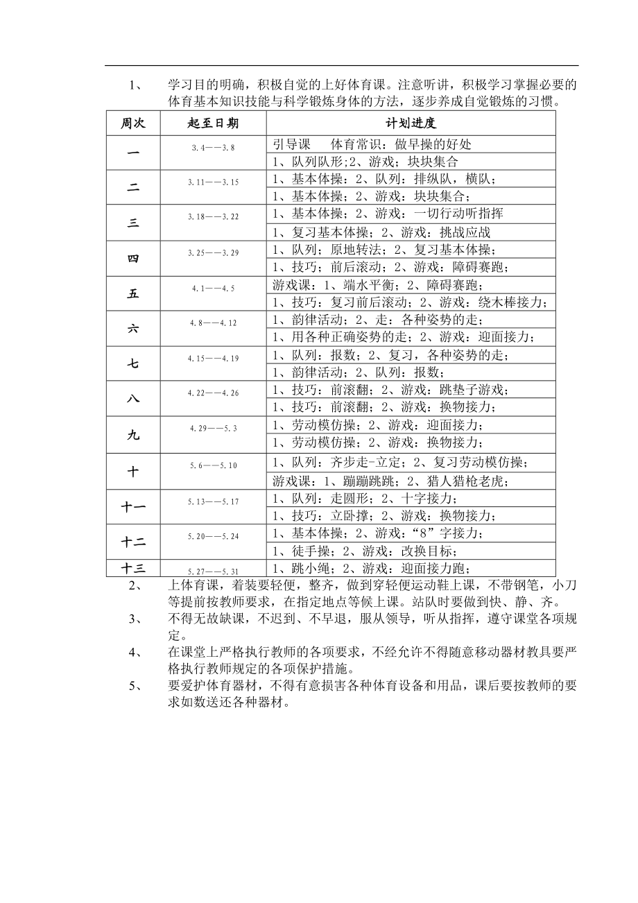 小学一年级体育教案 (2)【虚拟宝库网www.xunibaoku.com】.doc_第2页