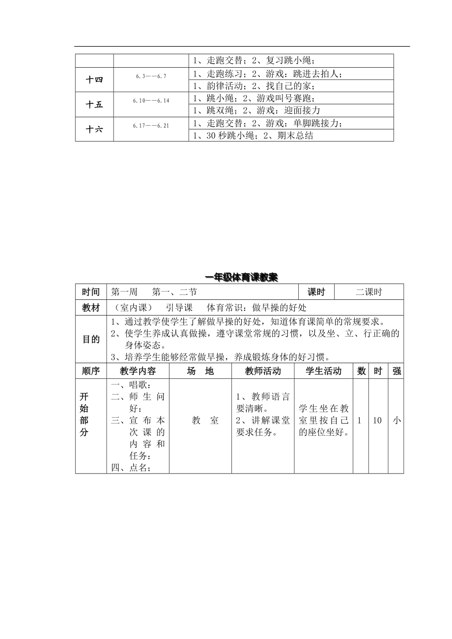 小学一年级体育教案 (2)【虚拟宝库网www.xunibaoku.com】.doc_第3页