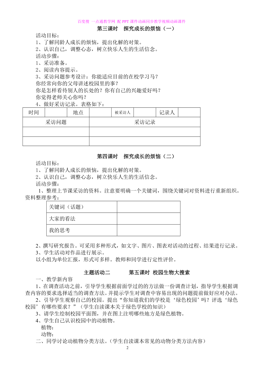 六年级下册综合实践活动教案全册修改【虚拟宝库网www.xunibaoku.com】.doc_第2页