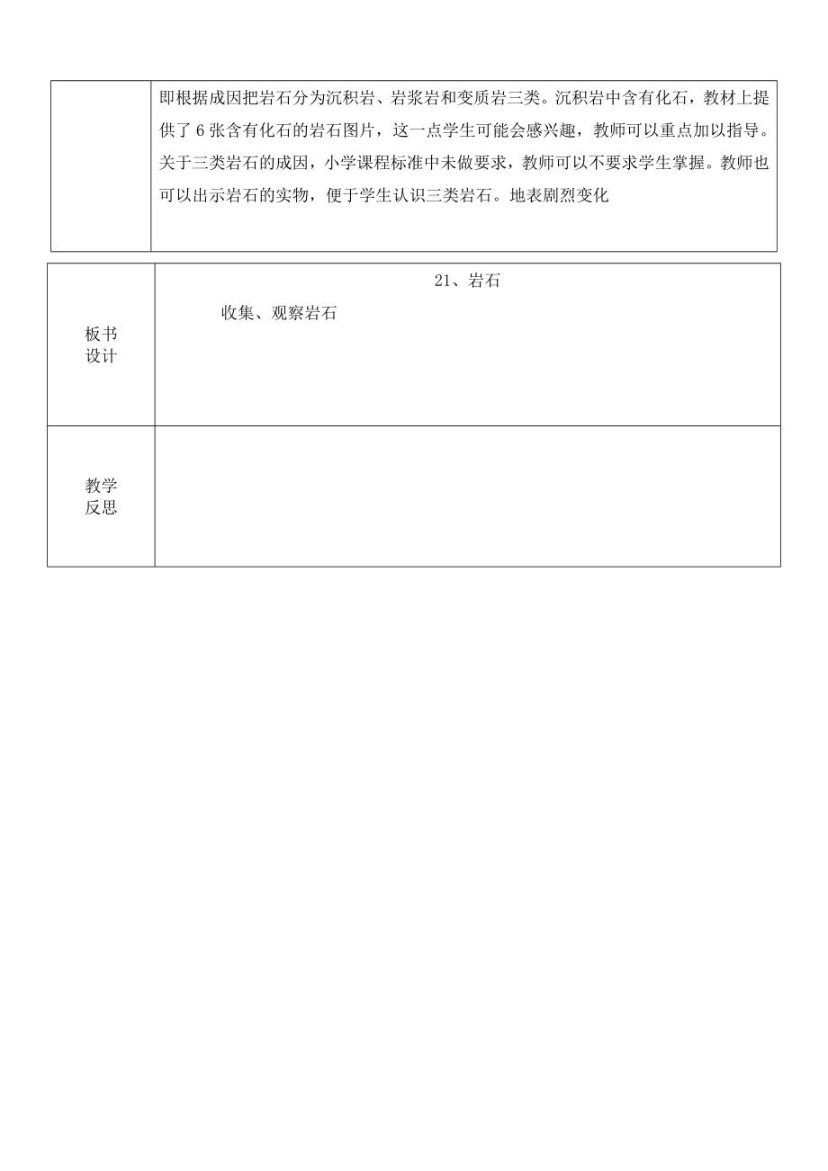 冀教小学科学五上册《21岩石 》word教案.doc_第2页