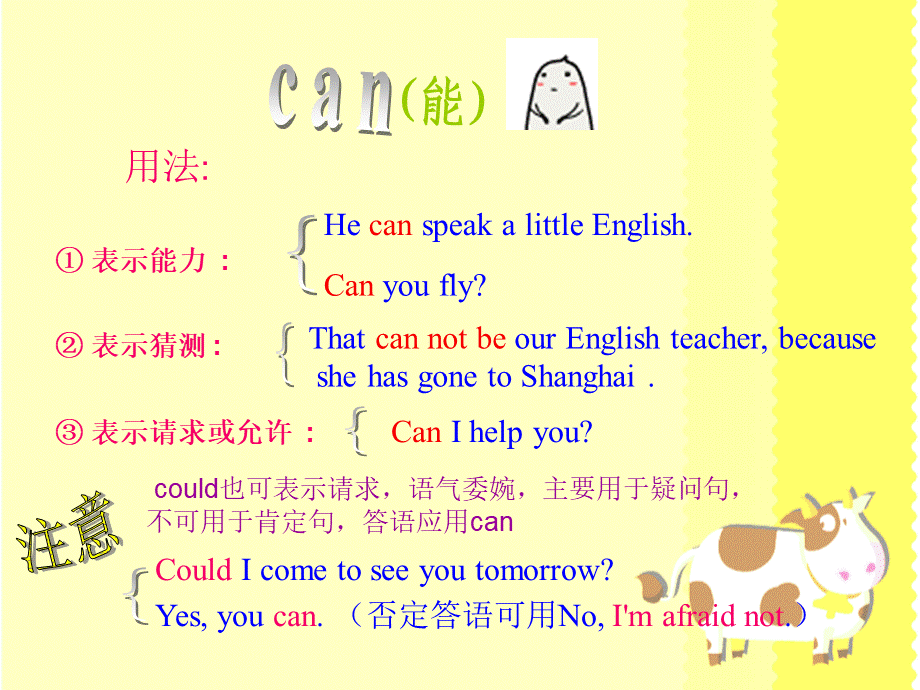 Unit 3 We should obey the rules Lesson 17--情态动词can、may、must、need解析区别练习ppt.ppt_第3页