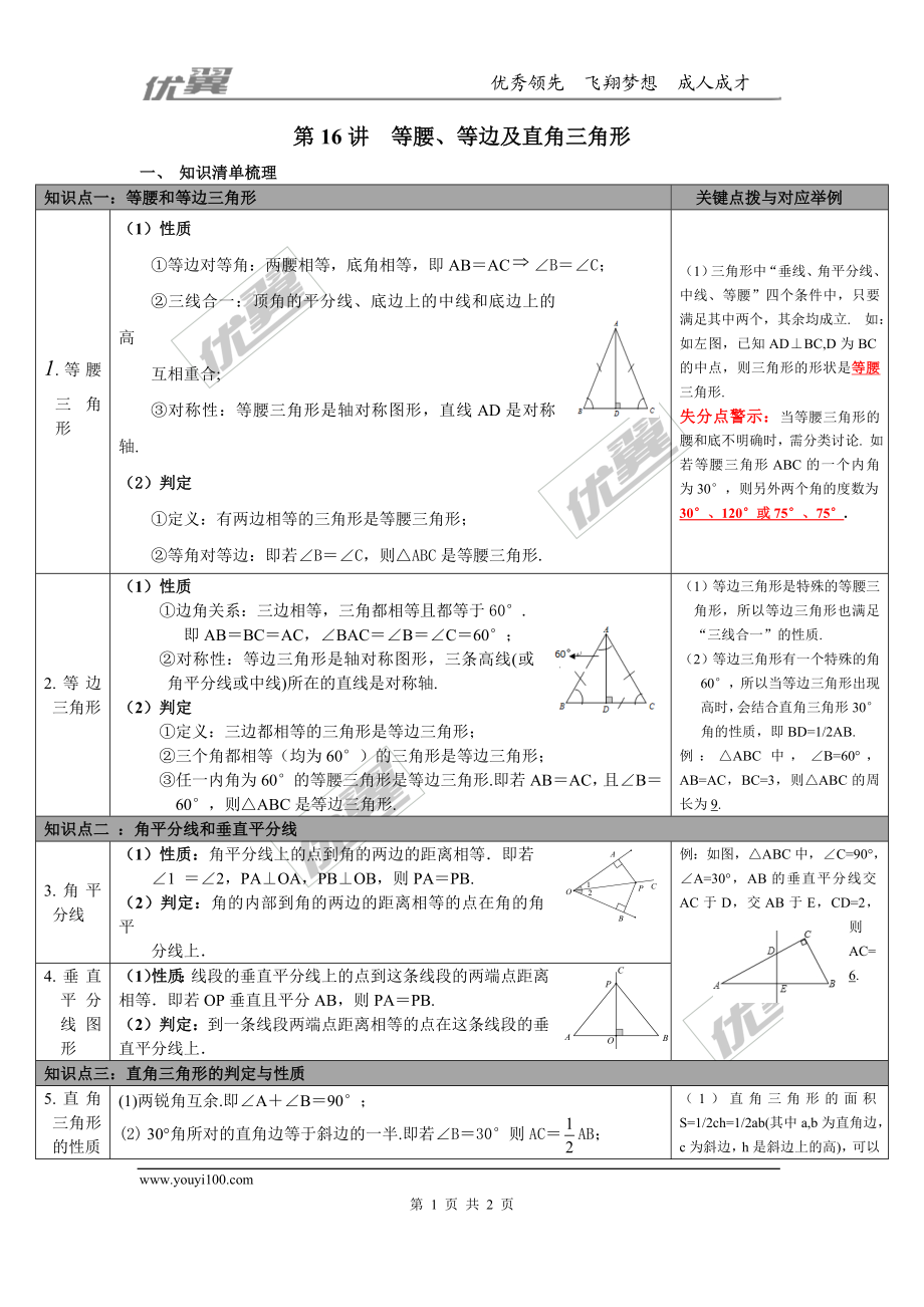 第16讲 等腰、等边即直角三角形.doc_第1页