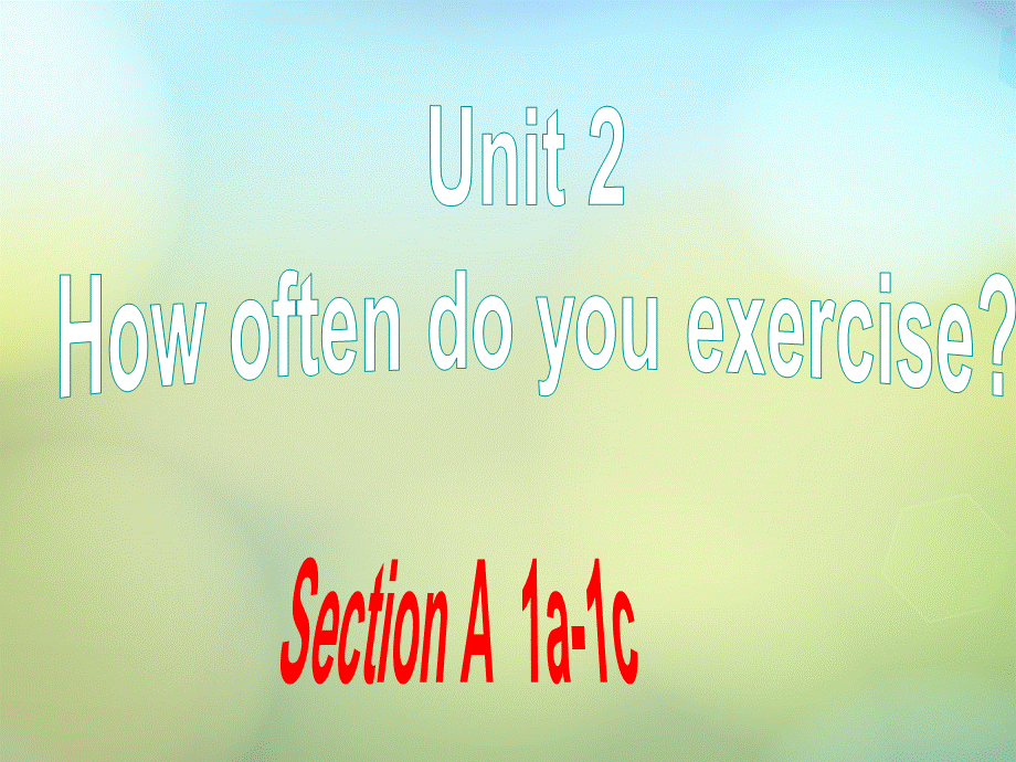 湖北省松滋市实验初级中学八年级英语上册《Unit 2 How often do you exercise》课件.ppt_第1页