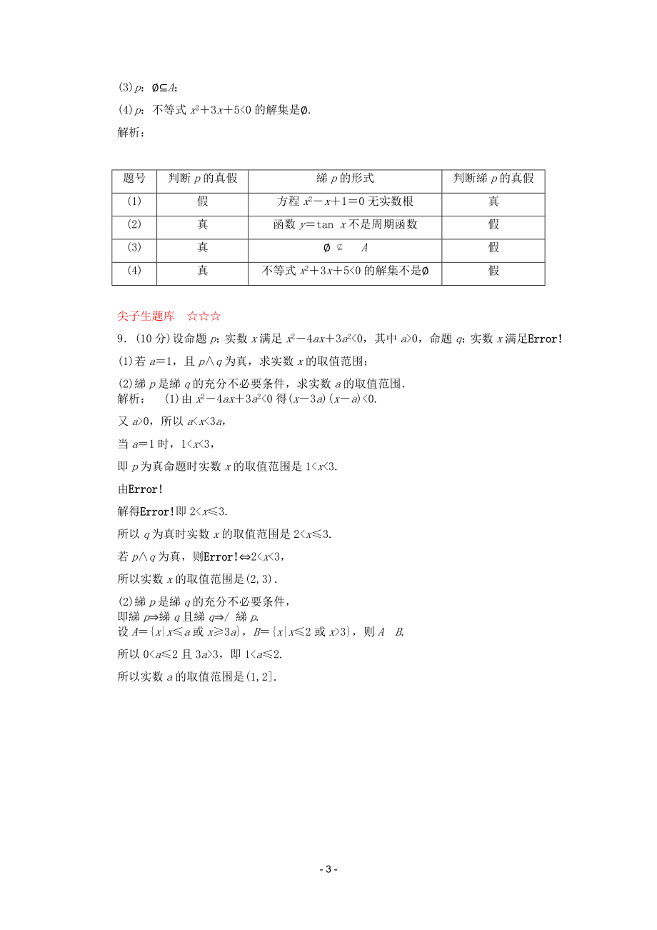 高中数学 1.3课时同步练习 新人教A版选修2-1.doc_第3页