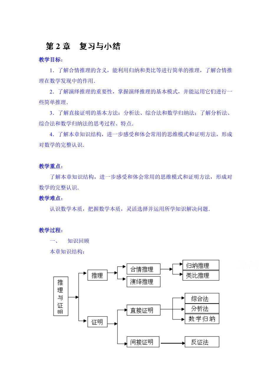 高中数学教案选修2-2《第2章 复习与小结》.doc_第1页