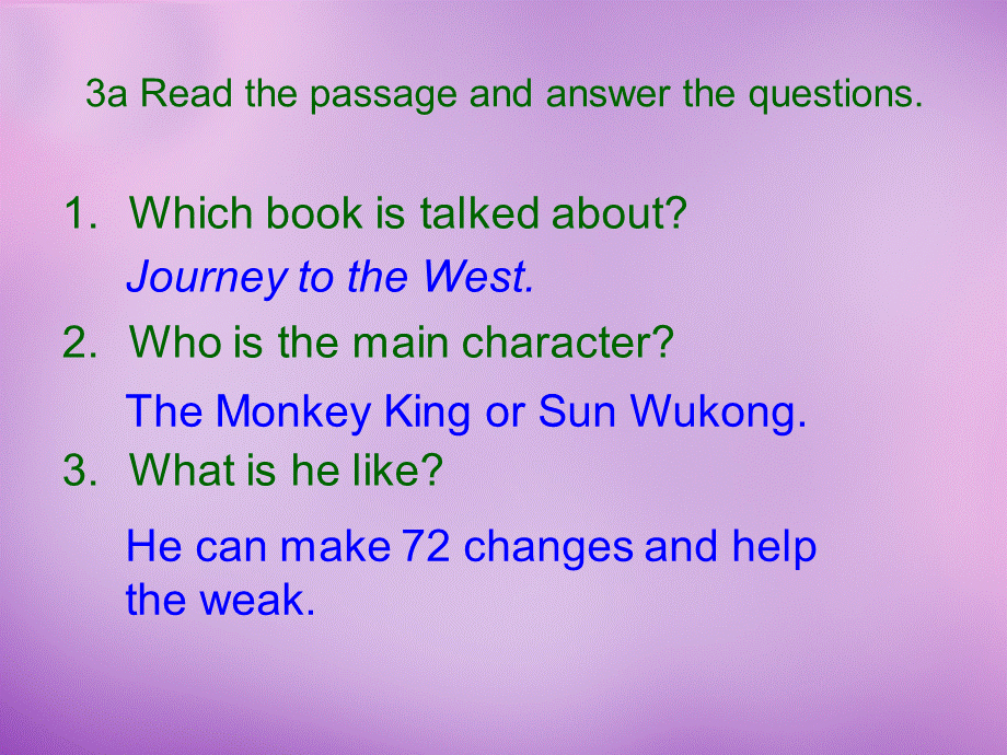 山东省肥城市王庄镇初级中学八年级英语下册 Unit 6 An old man tried to move a mountain Period 2课件 .ppt_第2页