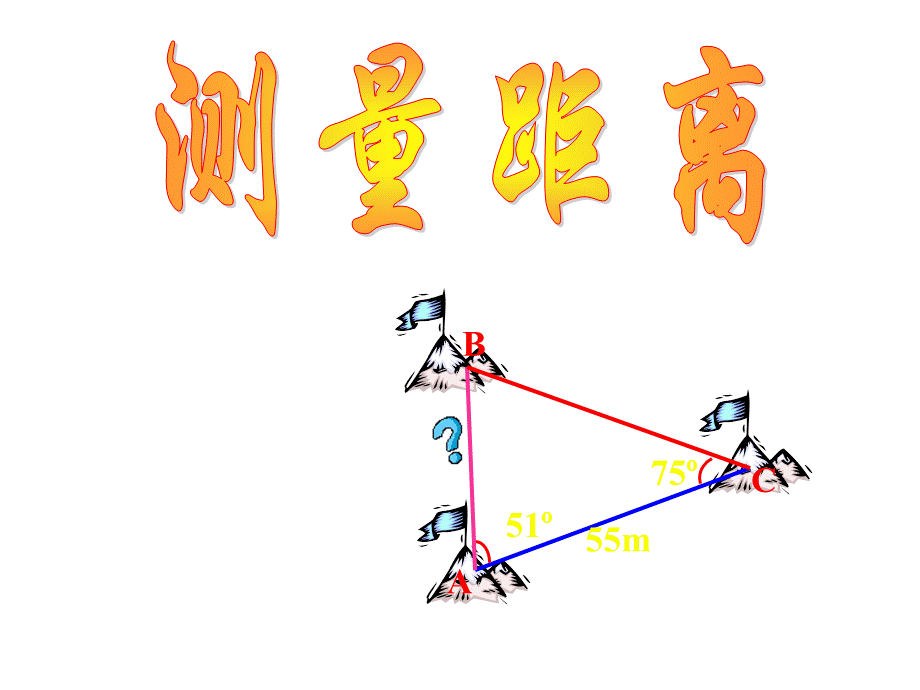 人教版高中数学必修五同课异构课件：1.2　应用举例 第1课时 解三角形的实际应用举例——距离问题 教学能手示范课 .ppt_第3页