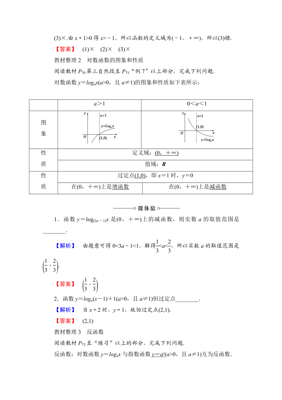 2018版高中数学（人教A版）必修1同步教师用书：第2章 2.2.2 第1课时 对数函数的图象及性质.doc_第2页