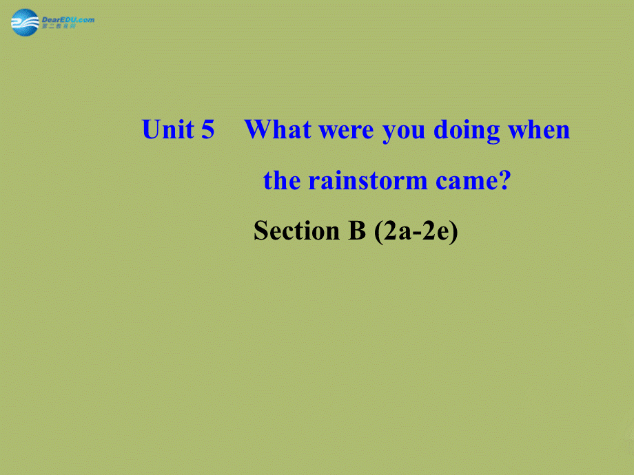 【金榜学案】八年级英语下册 Unit 5 What were you doing when the rainstorm came Section B (2a-2e)课件 .ppt_第1页