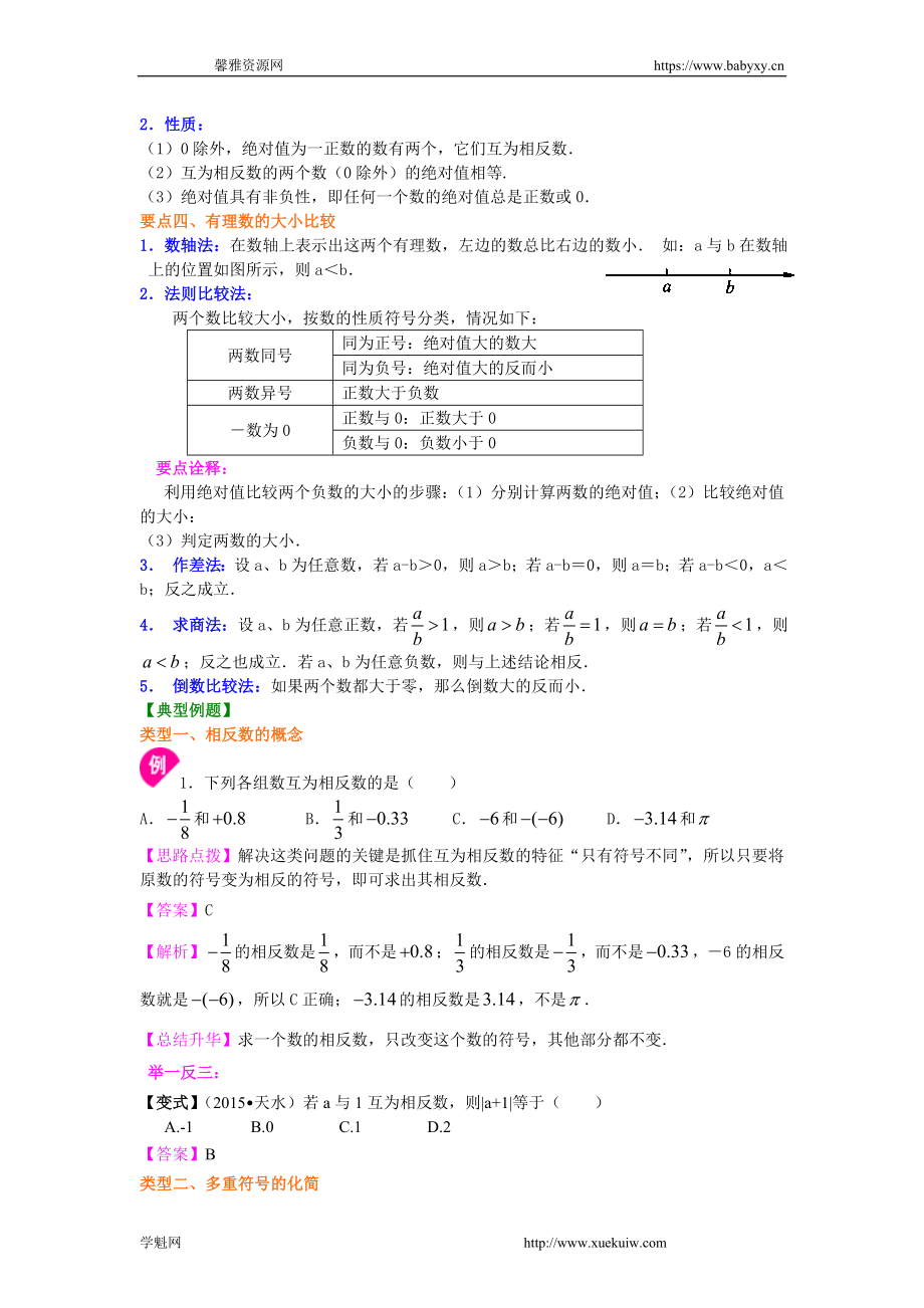 绝对值与相反数（基础）知识讲解.doc_第2页