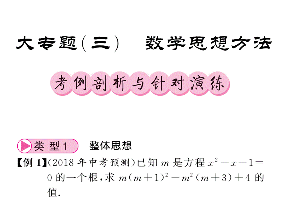 2018年中考数学（人教版）总复习课件：大专题三 (共51张PPT).ppt_第1页