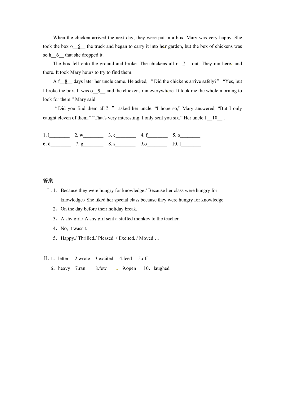 【特色训练】八年级英语人教版上册主题阅读培优专项训练（九）.doc_第2页