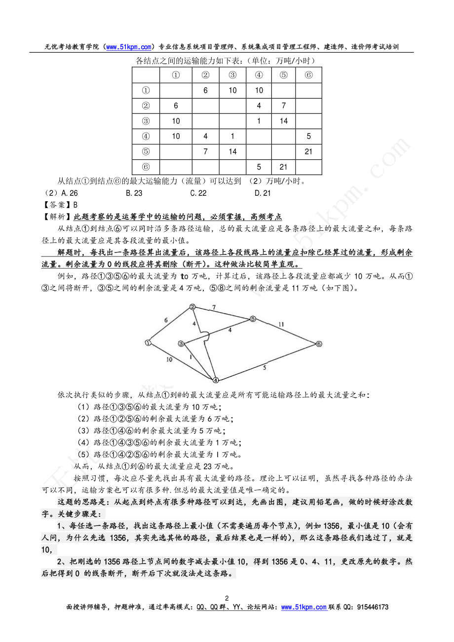 信息系统项目管理师运筹学计算历年真题和答案解析（05-17）.pdf_第2页