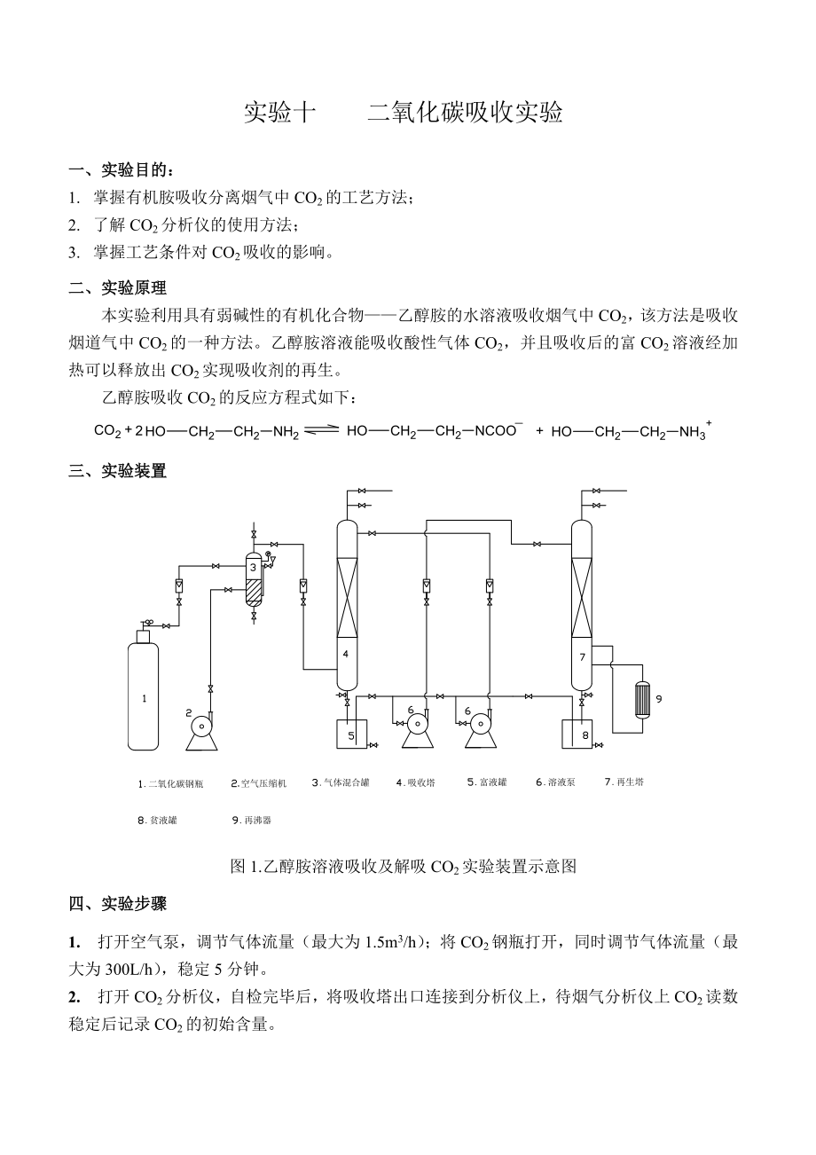 实验10 CO2吸收专业实验讲义 - CO2分析.doc_第1页