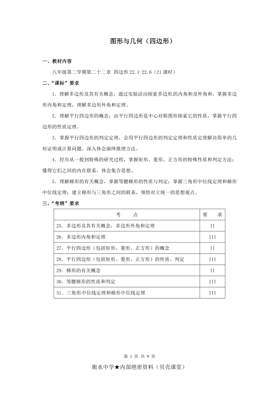 2012中考数学一轮专题复习测试题9——四边形.doc_第1页