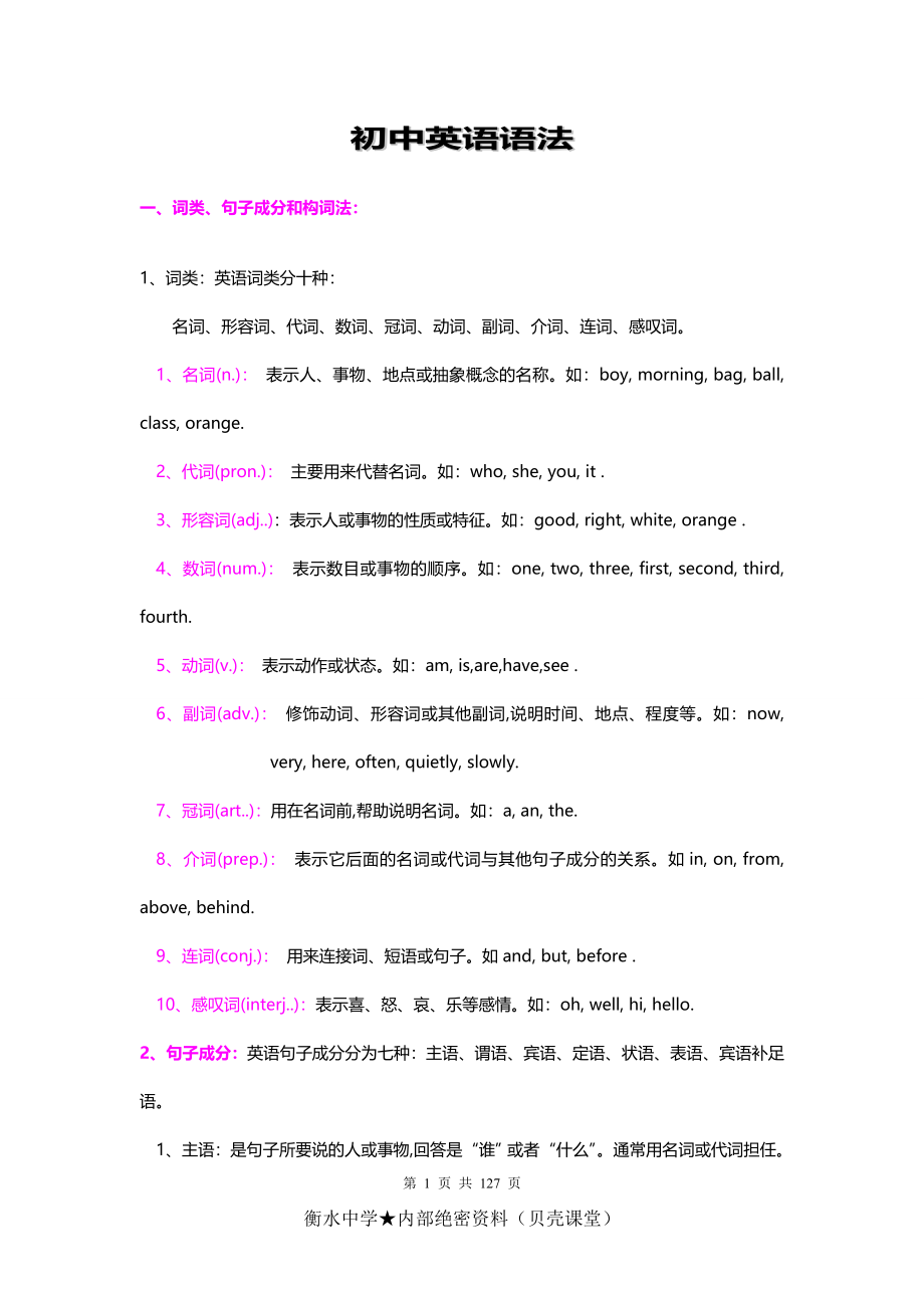 初中英语语法知识点全解.doc_第1页