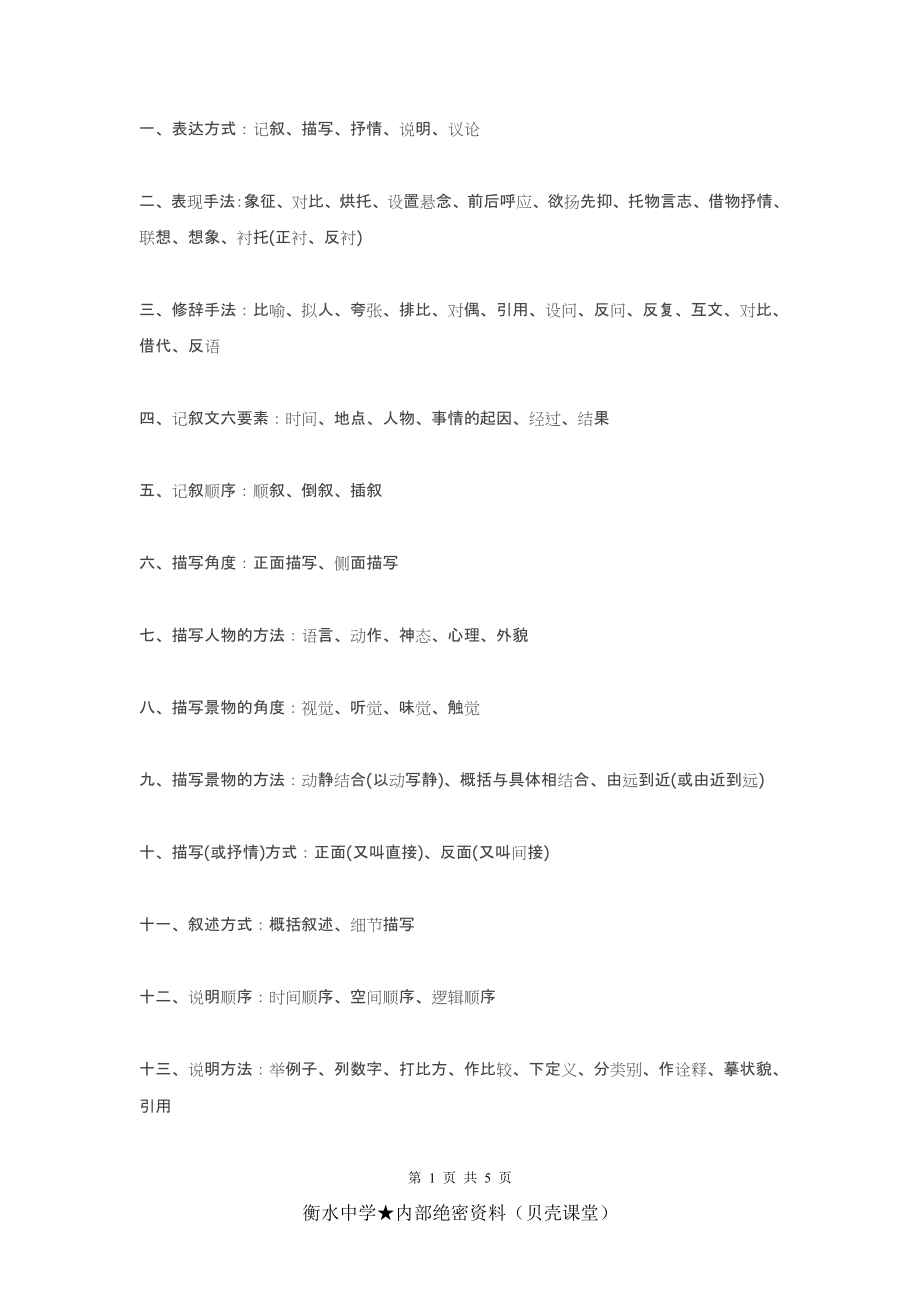 七年级语文期中考试复习知识点总结.doc_第1页