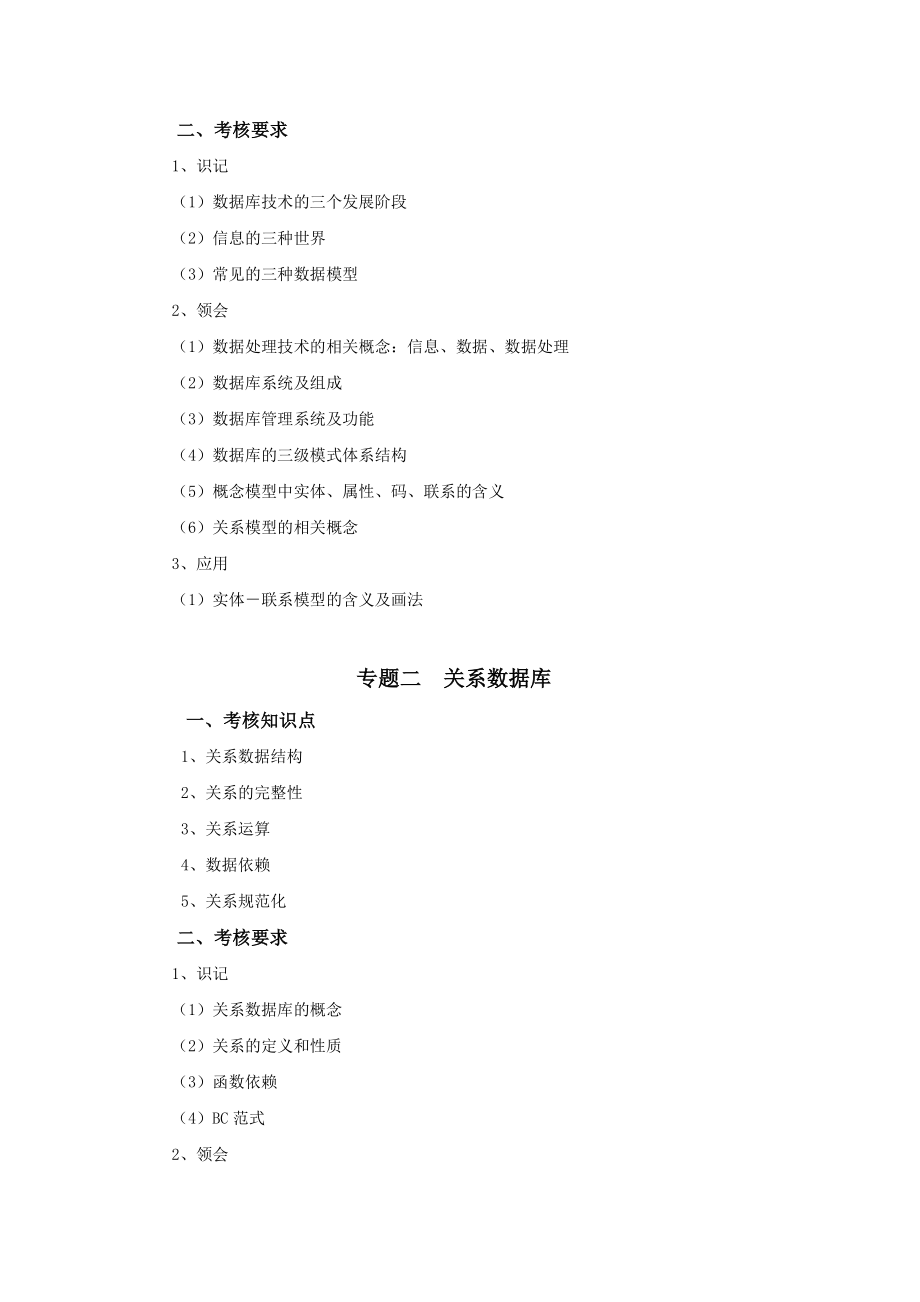 2019年专插本-计算机科学与工程《数据库原理与应用》考试大纲.pdf_第2页