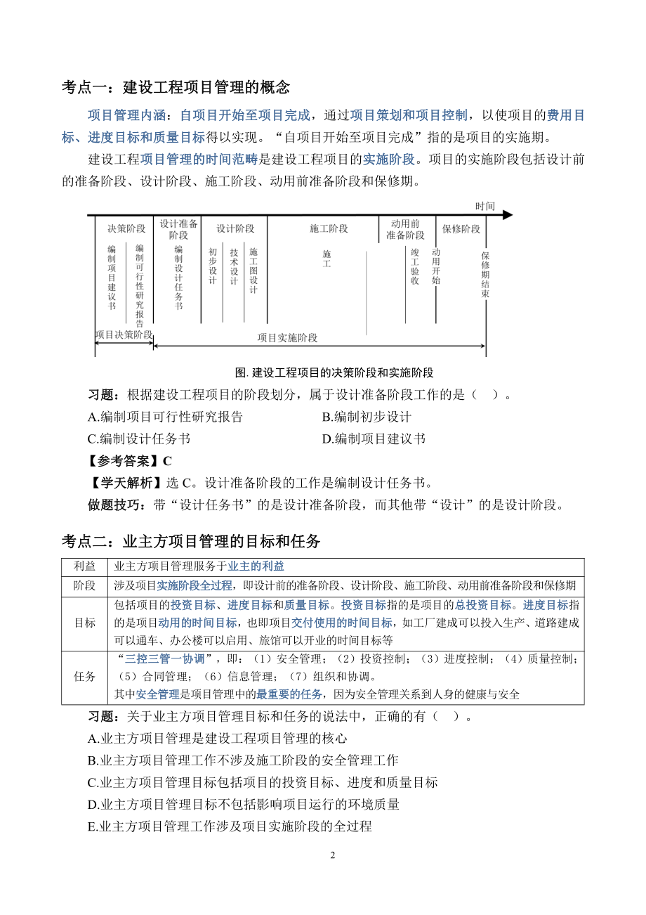 WM_2021一建【项目管理】押题班-30个高分值点+做题技巧.pdf_第2页