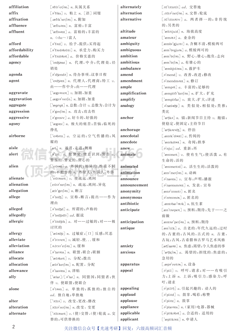 六级高频词汇 正序版.pdf_第2页