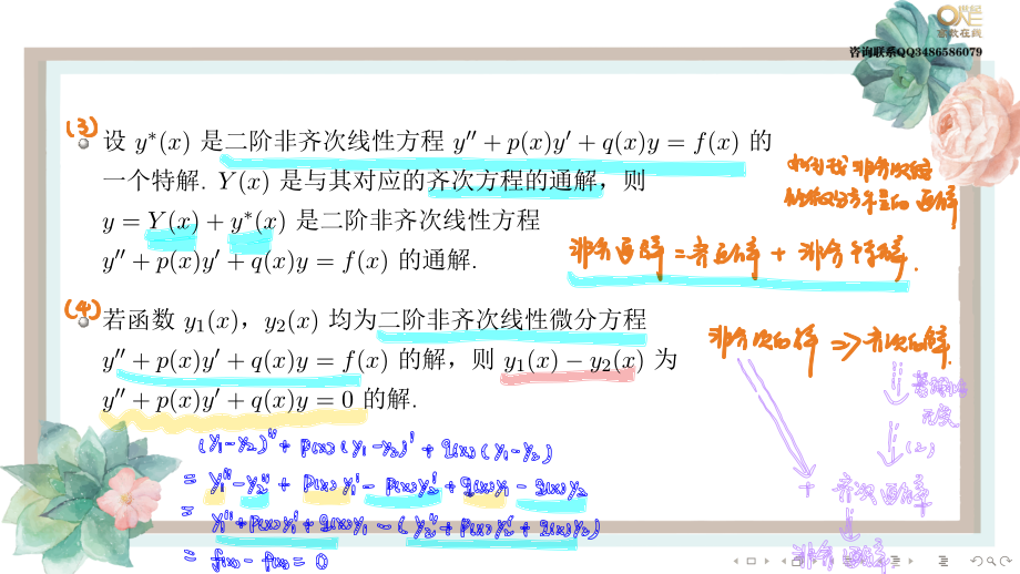 基础班6-3 线性微分方程的解的结构（【公众号：最新考研资料】免费分享）.pdf_第2页