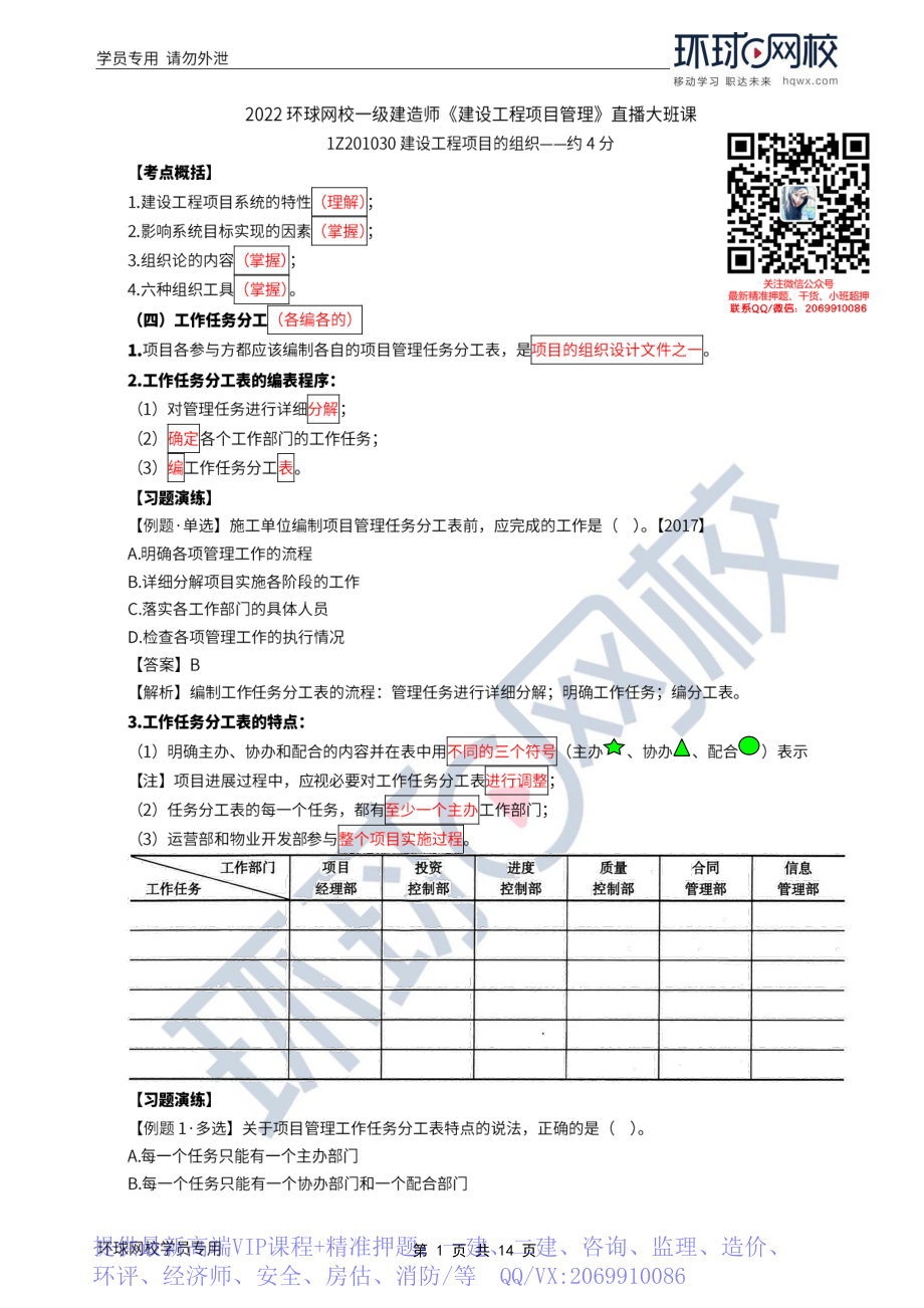 WM_Removed_2022年一建-项目管理-基础专题-05-06、直播大班课（三）-建设工程项目的组织（下）、建设工程项目策划、建设工程项目采购模式（上）1.pdf_第1页