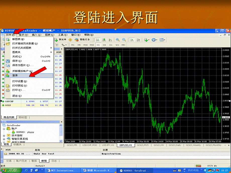 黄金MT4平台操作、使用说明（PPT题板39张）....ppt_第1页