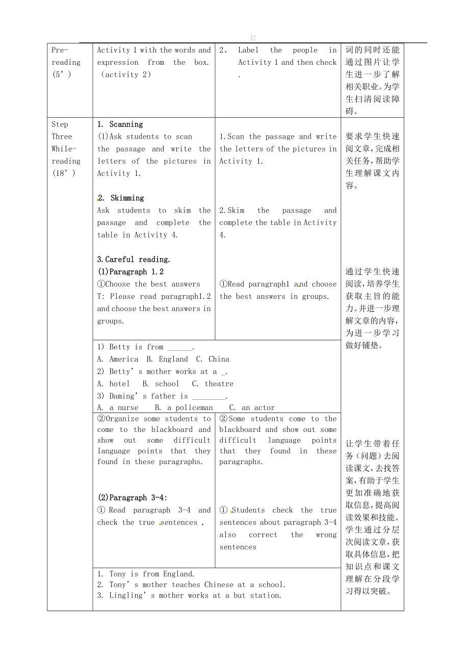 七年级英语上册 Module 2 Unit 2 These are my parents教案 （新版）外研版.doc_第2页