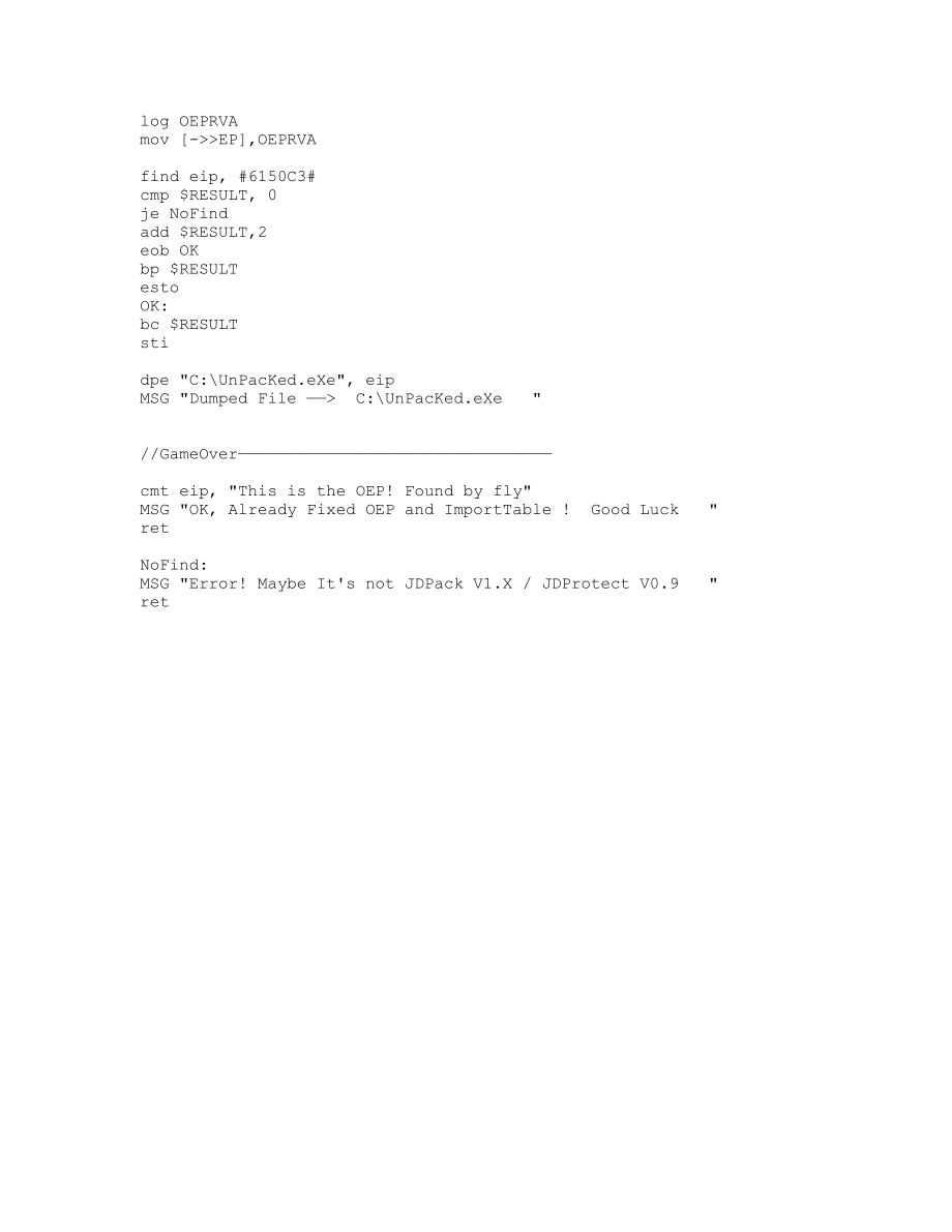 JDPack 1.x JDProtect 0.9 OEP Finder + IAT Repair.txt_第3页