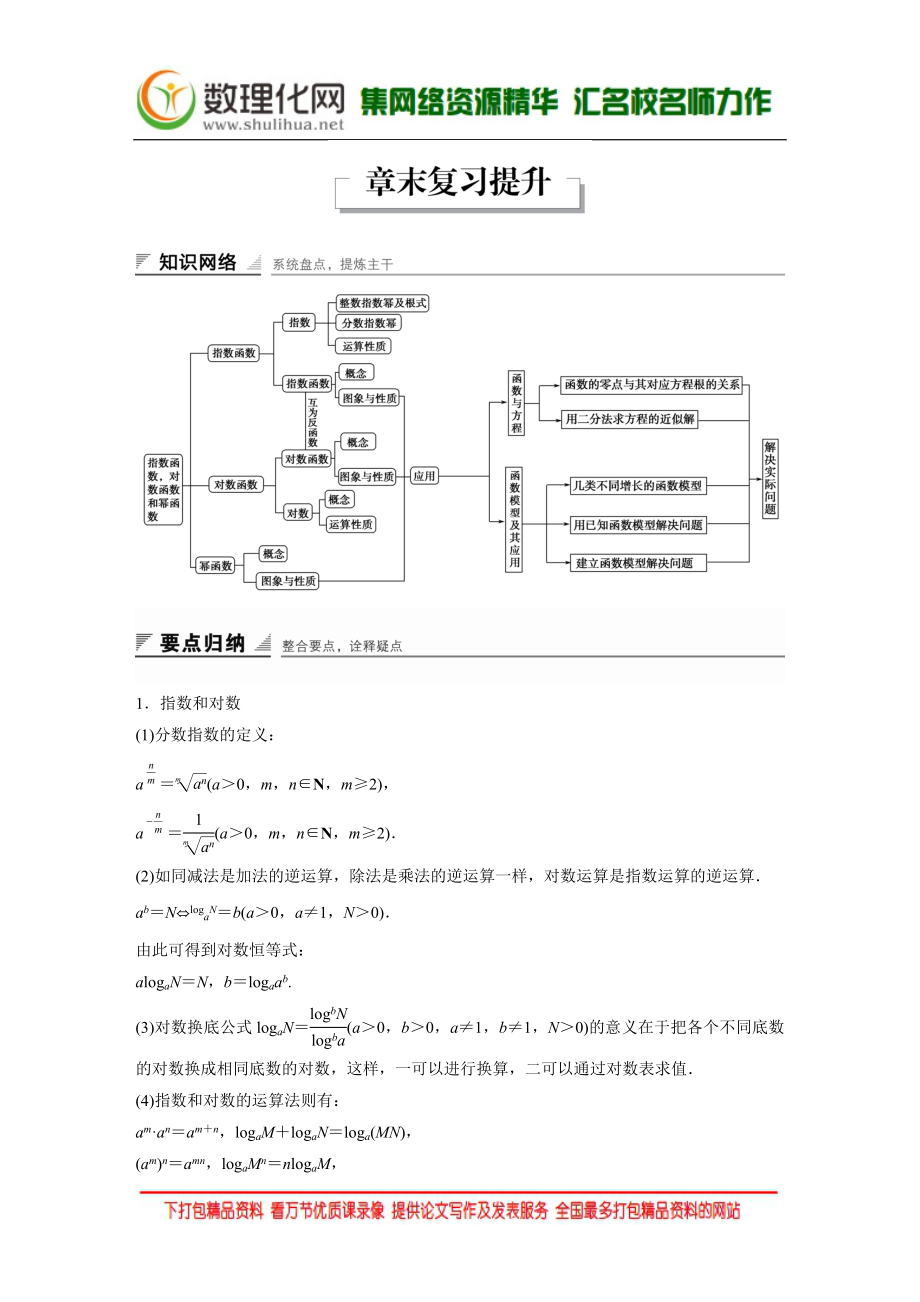 【创新设计】2016数学湘教版必修1练习：第二章 指数函数、对数函数和幂函数 章末复习提升 Word版含解析.docx_第1页