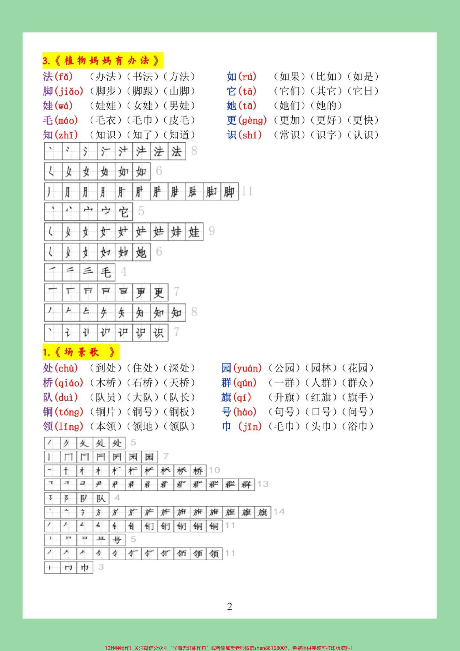 #每天学习一点点 #二年级语文#生字 #开学季 二年级家长为孩子保存学习学期必备.pdf_第3页