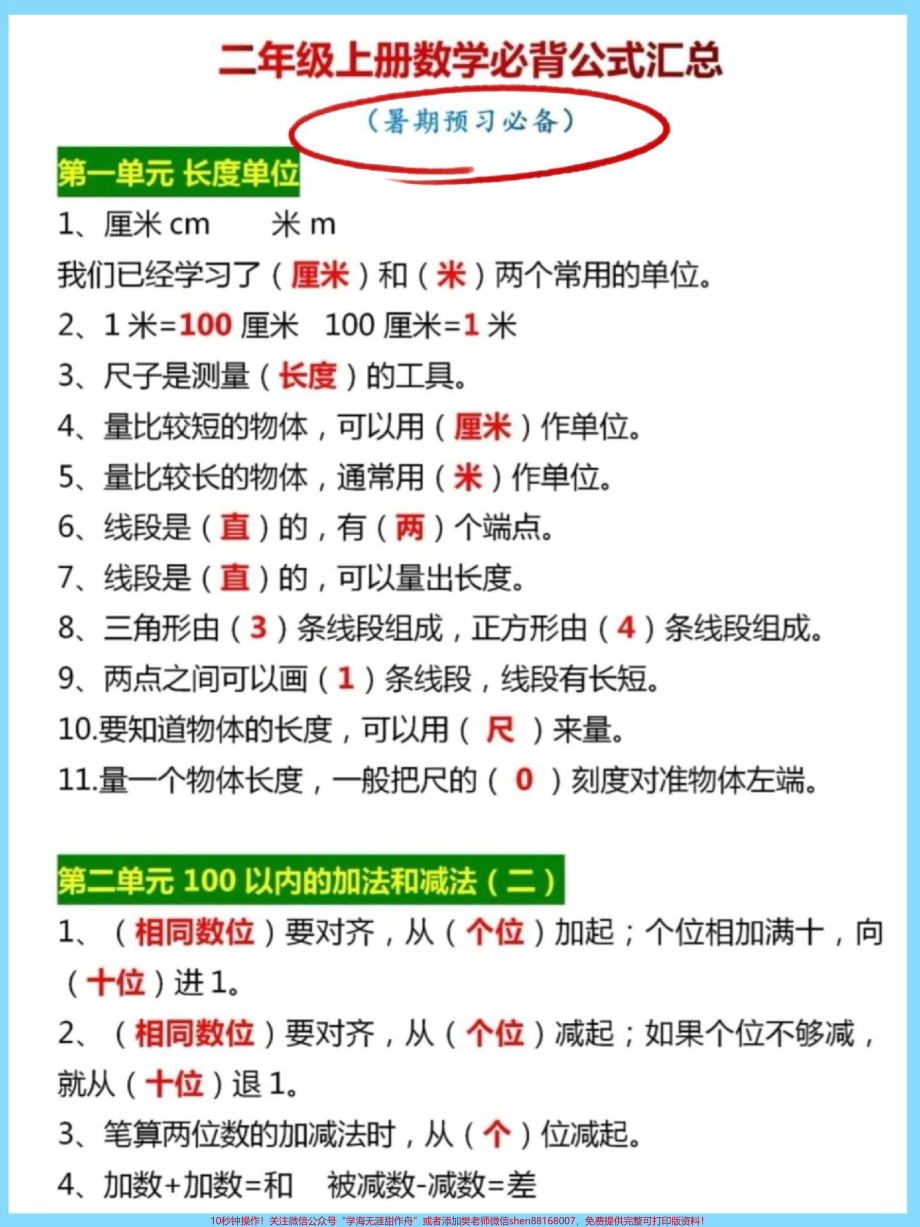 暑假必备一升二公式大全#暑假充电计划 #暑假预习 #知识点总结 #假期学习 #暑假作业.pdf_第2页