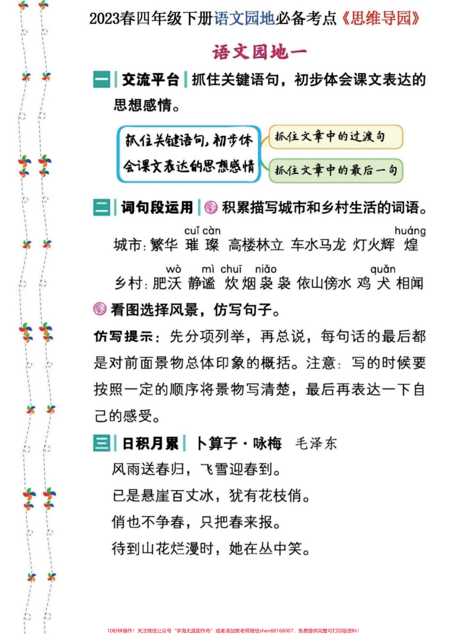 四年级语文下册语文园地必备考点和思维导图四年级下册语文思维导图和单元语文园地有电子版可打印#四年级下册语文 #四年级下册语文思维导图 #四年级下册语文园地 #四年级语文下册 #四年级下册语文重点考点复习 - 副本.pdf_第1页