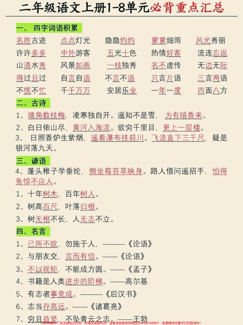 二年级上册语文知识点汇总可以下载打印给孩子复习#小学语文 #知识点总结 #期末复习.pdf_第1页