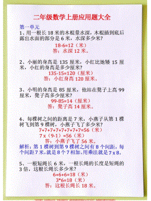 二年级数学上册班主任推荐应用题专项练习家长收藏打印出来练一练吧#应用题 #丢出一条图文锦囊 #二年级上册数学 #易错题数学 #数学思维.pdf