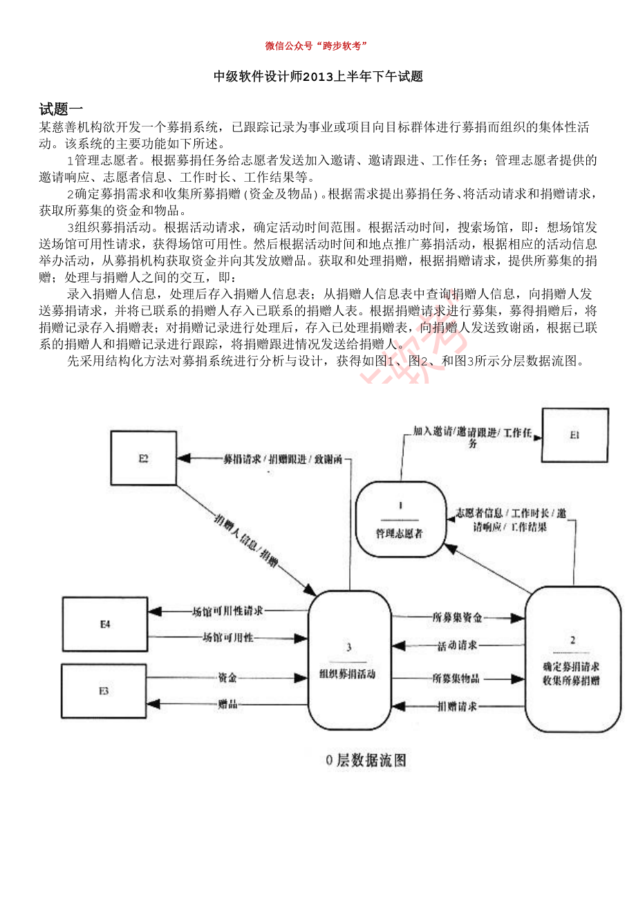 中级软件设计师2013上半年下午试题.pdf_第1页