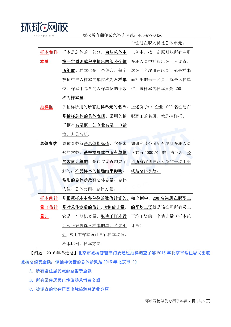 2017中级经济师-经济基础-精讲班-53、第二十五章抽样调查-第一节抽样调查基本概念.doc_第2页