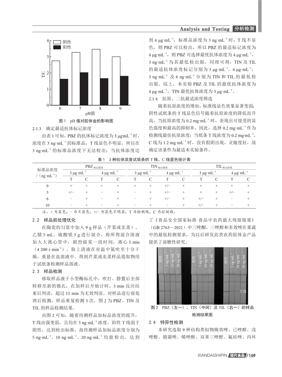 一种可同时检测多效唑、三唑酮、三唑醇的胶体金试纸条研制及应用.pdf_第3页