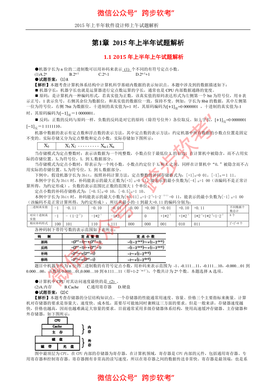 中级软件设计师2015上半年试题与答案.pdf_第1页