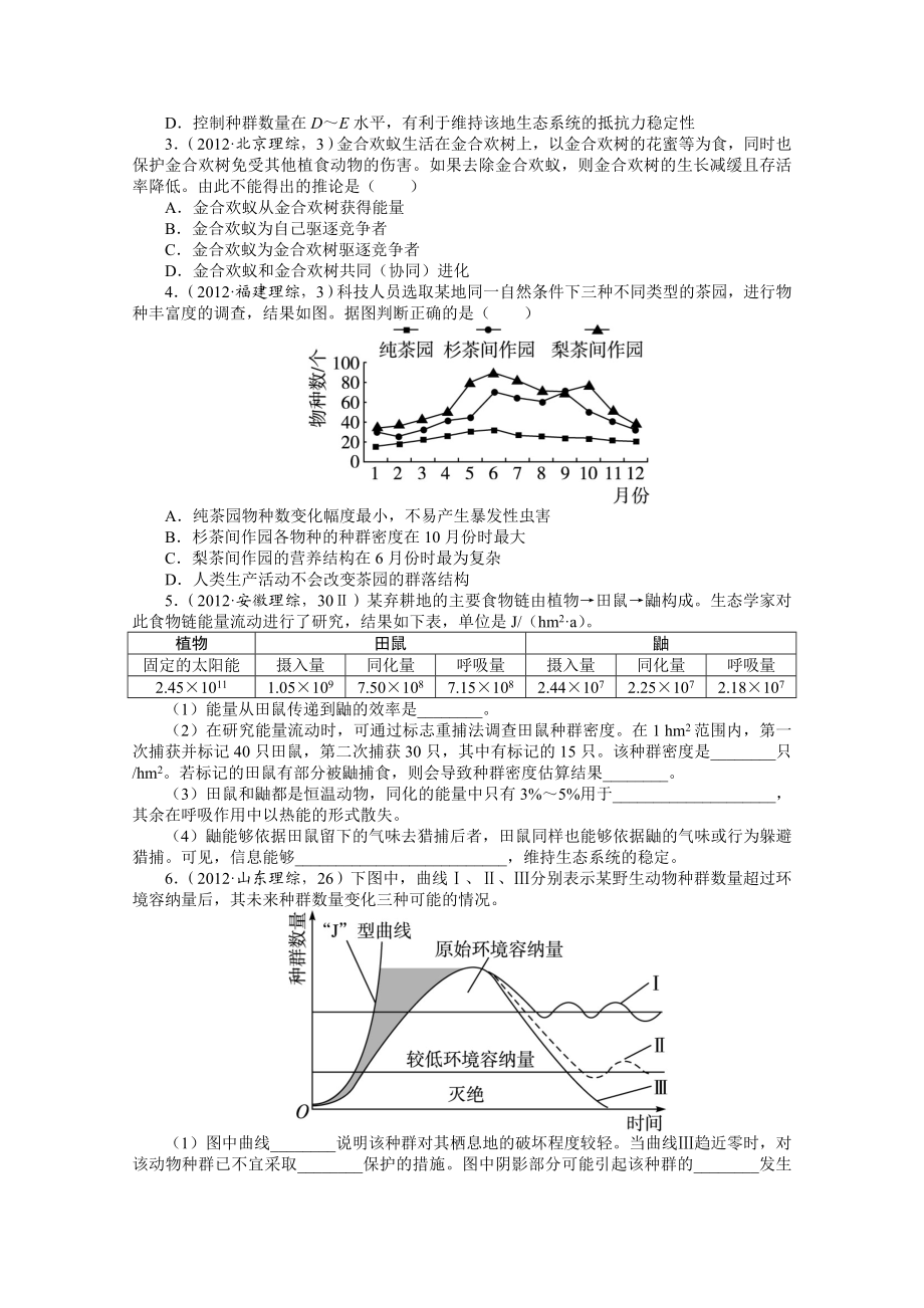 2013年高考第二轮复习生物专题7 生物与环境.doc_第2页