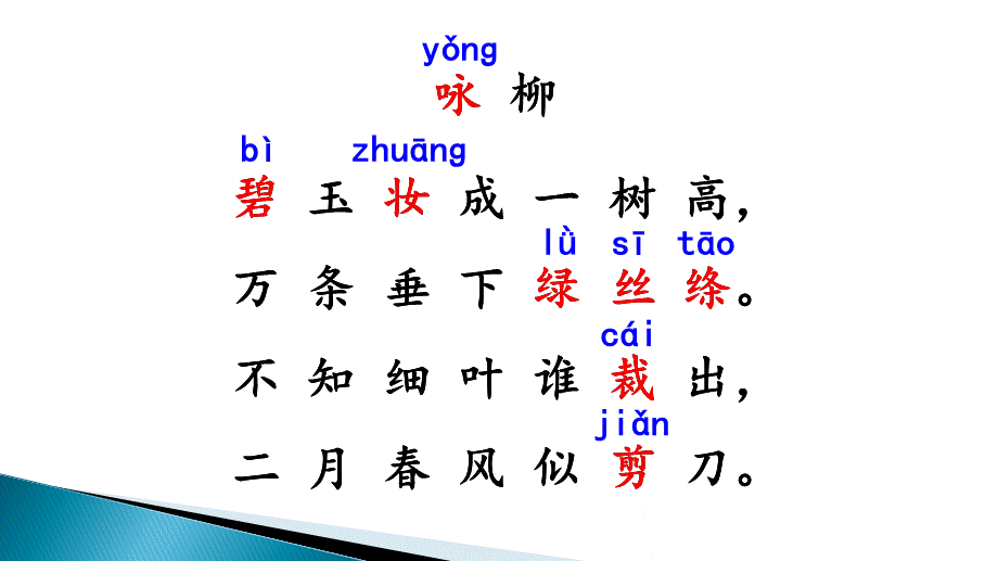 《1 古诗二首 咏柳》 第10套（省一等奖）优质课.ppt_第3页